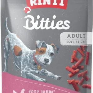 Bestpreis Sparpaket 2 x 100 g Rinti Bitties Weiche Huhnstückchen mit Karotte & Spinat Hunde Snack